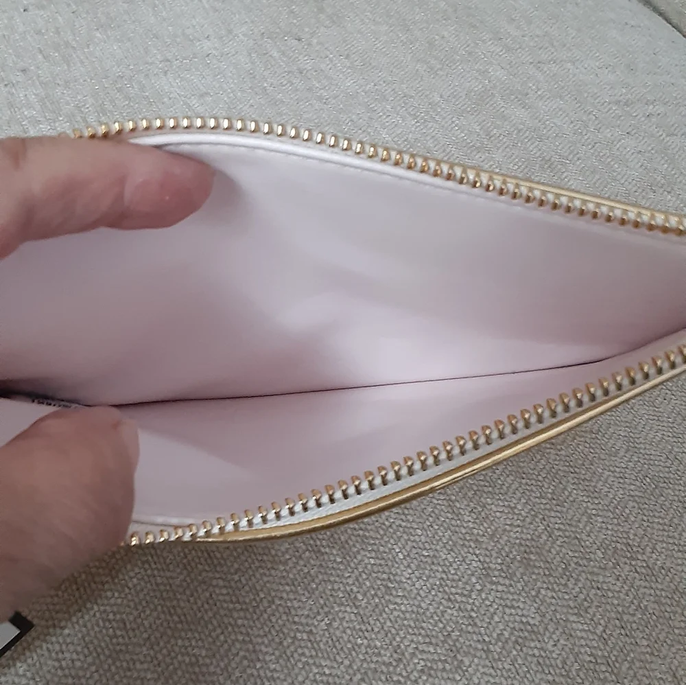 Kate Spade gold stripe pencil pouch